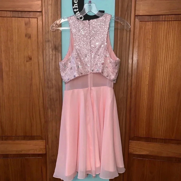 PROMGIRL Short Pink Sparkle Prom Dress XS - Picture 3 of 8